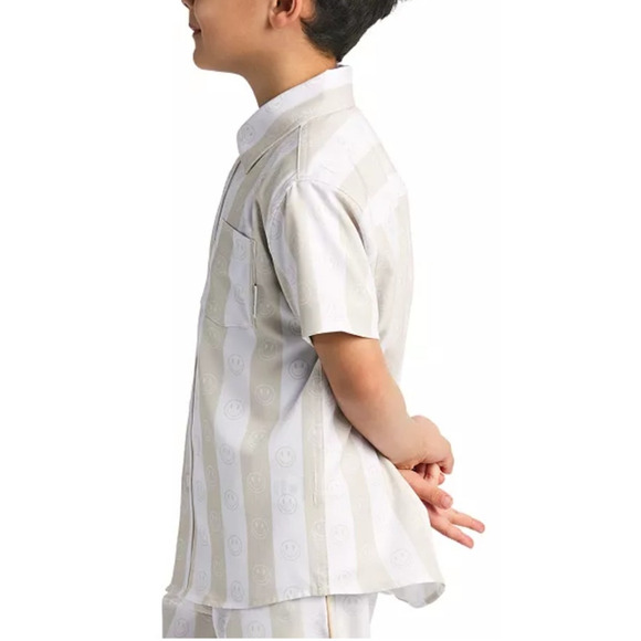 Sovereign Code Big Boys Striped Smile-Print Button-Down Shirt 3T 136 - Picture 2 of 4